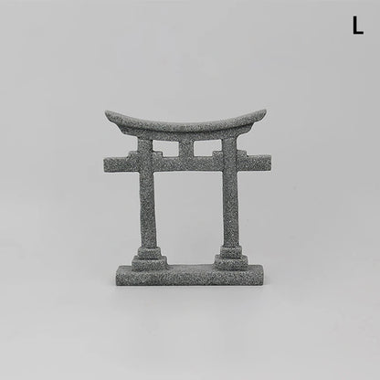 Torii Gate Japanese Aquarium Decor Miniature Ornament Garden Shrine Shinto Landscape Sandstone Micro Decoration Simulation