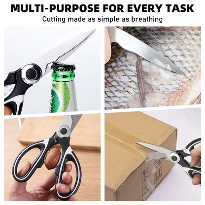 MDHAND Stainless Steel Kitchen Scissors Multi-Purpose Shears Meat Roast Cutting Household Cooking Chicken Wing Fish Kitchen Tool