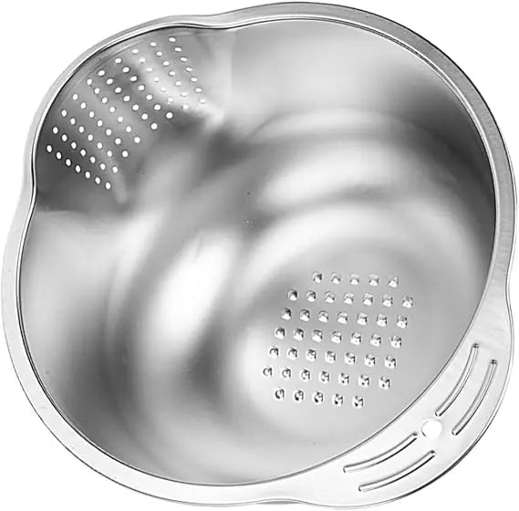 Multi-function Kitchen Basket Rice Cleaning Strainer Stainless Steel Fruit Vegetable Wash Fine Mesh Strainer Bowl