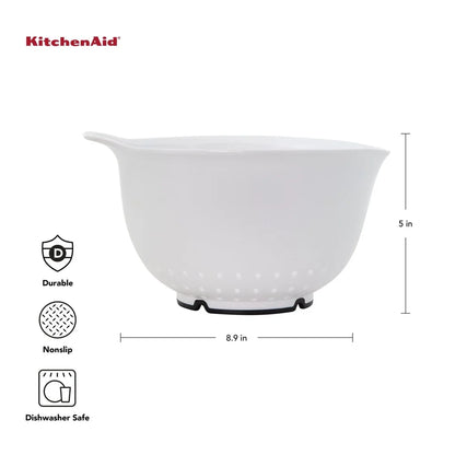 Universal Colander Bowl Straining Fruits Vegetables Pasta Nonslip Base Drainage