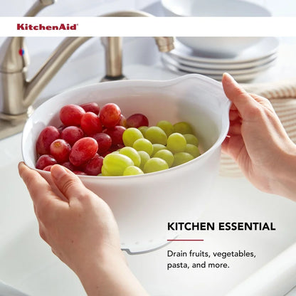 Universal Colander Bowl Straining Fruits Vegetables Pasta Nonslip Base Drainage