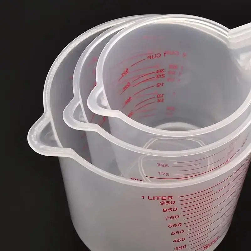 3pcs 1000/500/250ml Baking Liquid Measuring Cups PVC Scale Cup Plastic Measuring Volume Beaker Kitchen Baking Tools