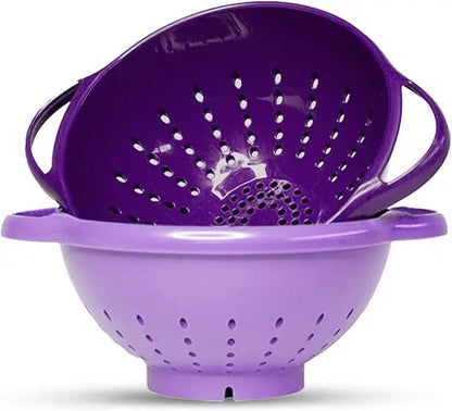 2-Piece Mini Colander Berry Baskets With Handles - Food Strainers For Kitchen - Small Colander For Berries, Strawberry & Grape