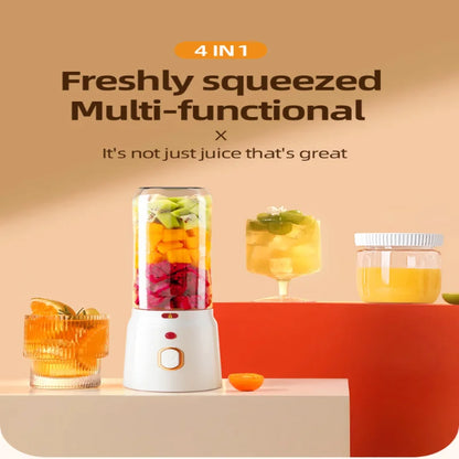 Portable USB Rechargeable Juicer with Dual Cups Compact Lightweight for Fresh Juice on-the-go Perfect for Travel and Gym