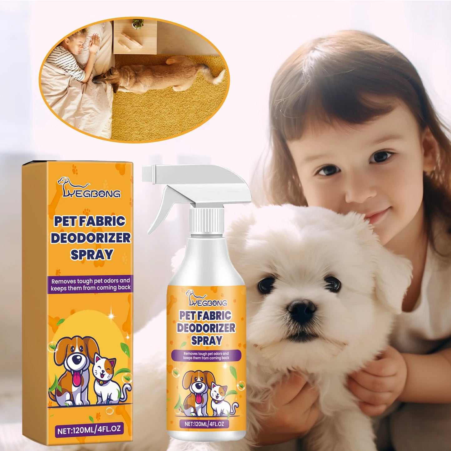 Pet Deodorizing Spray Clean Pet Odor Indoor Air Fresh Long Lasting Scent Deodorizer