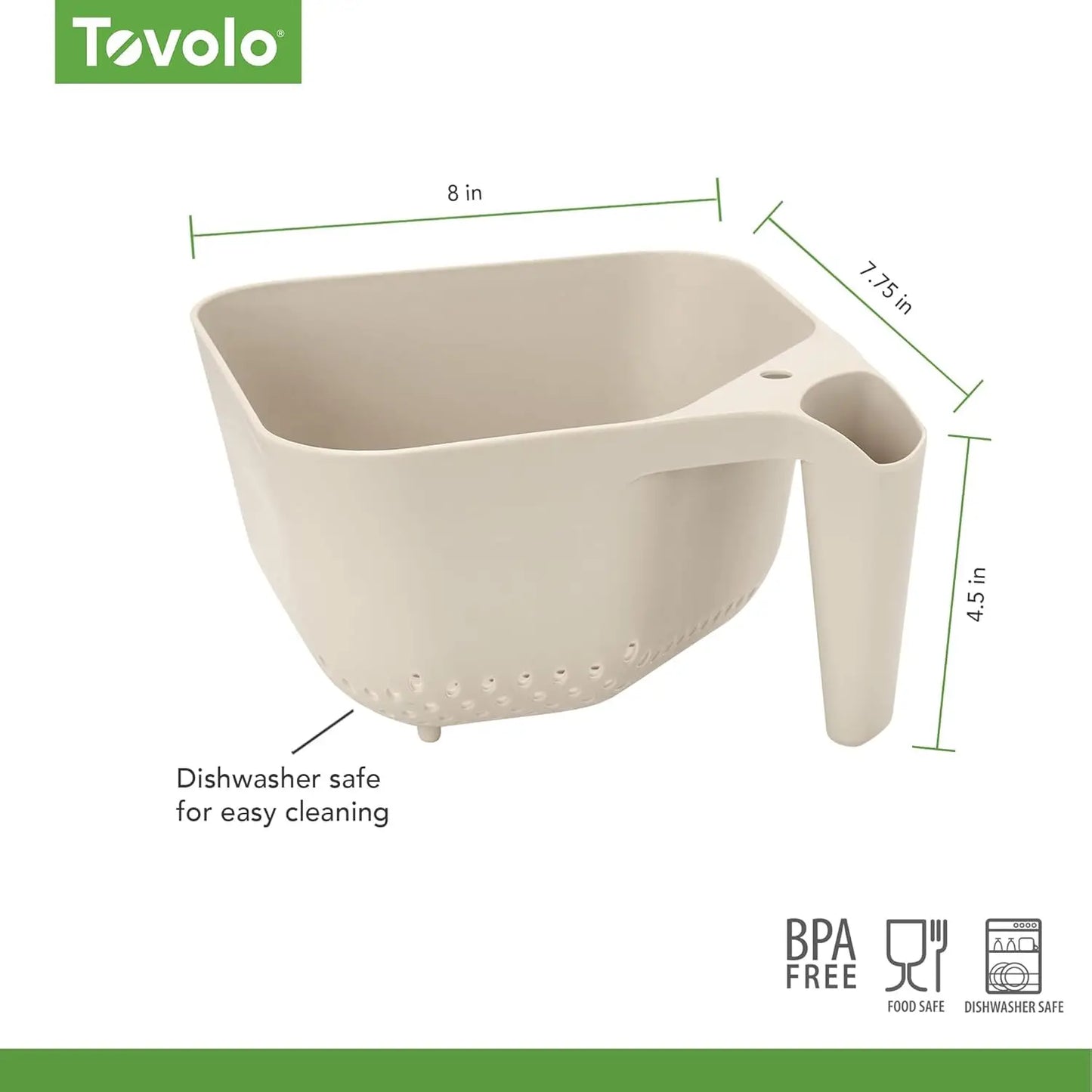 3 Quart Colander BPA Free Food Safe Plastic Strainer with Handle Heavy Duty Heat Resistant Pasta and Veggies Kitchen Drainer St