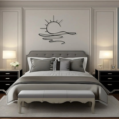Modern Sunrise Iron Wall Art - Minimalist Metal Decor for Home & Office