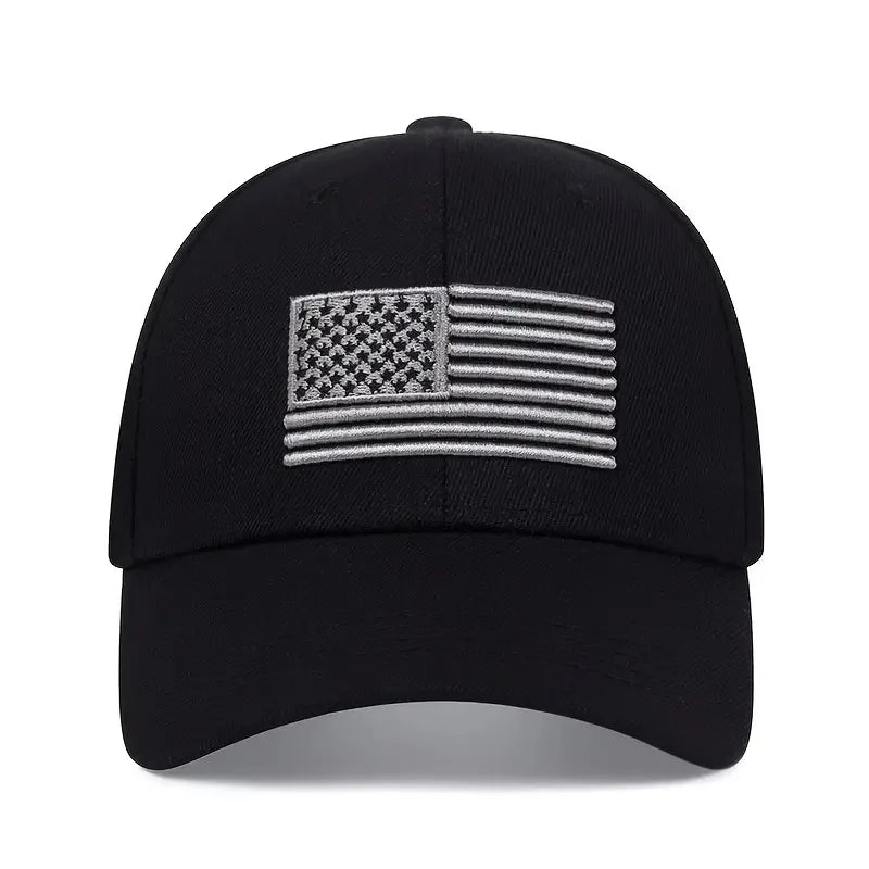 USA Flag Baseball Hat Men's Outdoor Solid Color Embroidered Sports Duck Tongue Baseball Hat