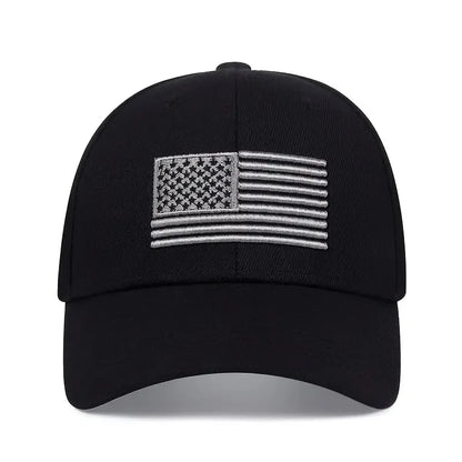 USA Flag Baseball Hat Men's Outdoor Solid Color Embroidered Sports Duck Tongue Baseball Hat