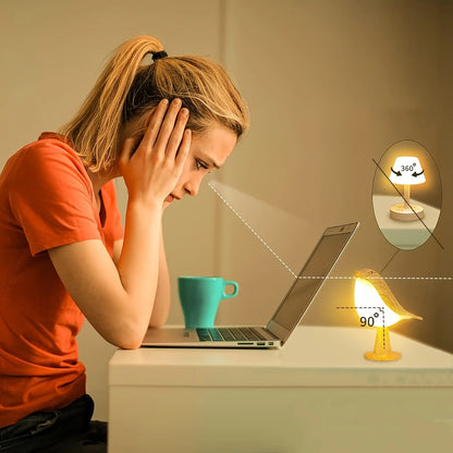 LED Bird Lamp Touch Control Cordless Night Light Dimmable USB Rechargeable Lamp