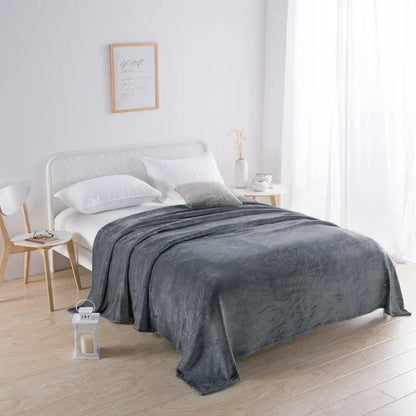 1PC Flannel Blanket, Soft Warm Fleece Throw, Thick Lightweight Cozy Bed Cover