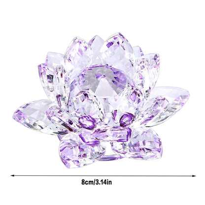 Crystal Lotus Flower Figurines Flower Crafts Glass Car Figurines for Tabletop Centerpiece Home Office