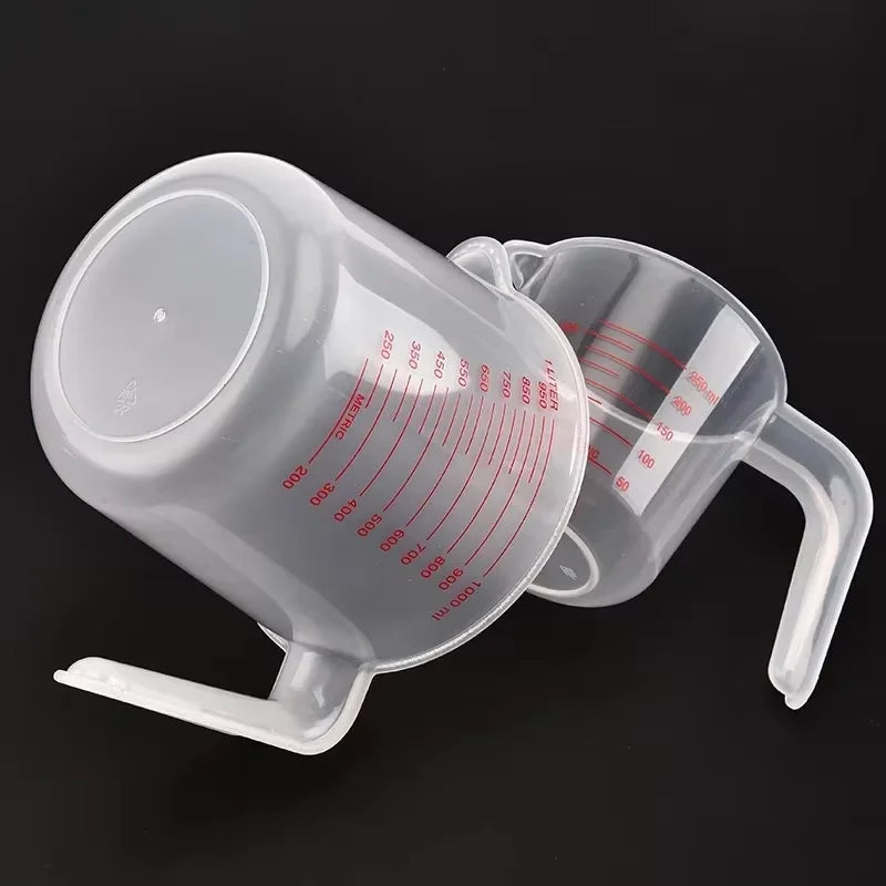 3pcs 1000/500/250ml Baking Liquid Measuring Cups PVC Scale Cup Plastic Measuring Volume Beaker Kitchen Baking Tools