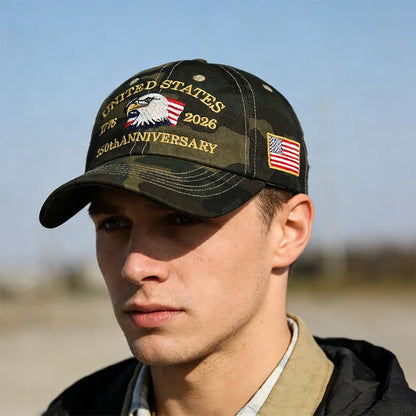 USA 250 Years Anniversary Eagle Embroidery American Flag Baseball Cap 1776-2026 Independence Day