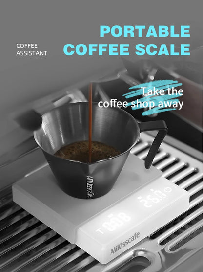 AliKisscafe Kitchen Coffee Scale Digital Scale With Timer Rechargeable Electronic Precision Espresso Accessory Barista Tool Gift