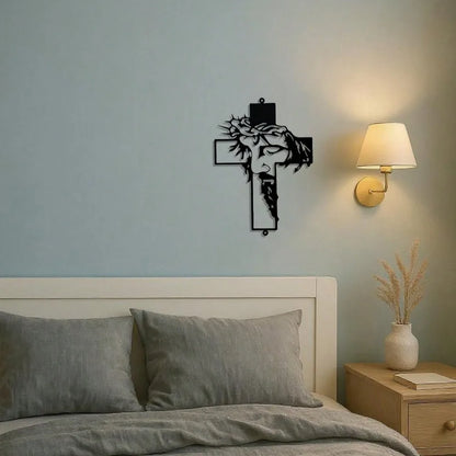 Premium 11.8Inch Jesus Metal Cross Wall Hanging–Rustic Christian Home Decor for Indoor&Outdoor Walls,Faith-Based Art for Bedroom