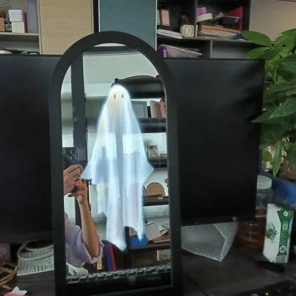 NEW Ghost Mirror Halloween Decorations Night Light Spooky Apparition Halloween Hologram Ghost Mirror Prank Halloween Party Decor