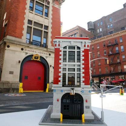 Street View Model Building Blocks Bricks Firehouse Headquarters Compatible 75827 Desktop Decoration Toys Kids For Birthday Gifts