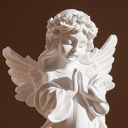 Praying Angel Figurine European Style Cute Angel Ornaments Waterproof Desktop Angel Decor Outdoor Garden Decor