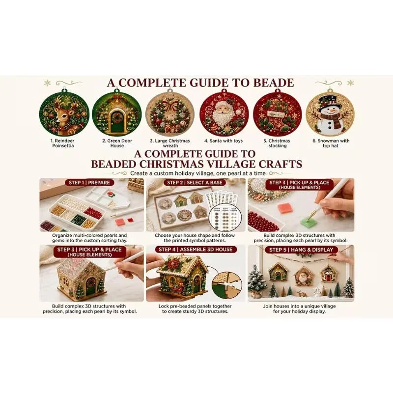 DIY 3D Christmas Painting Gingerbread Wooden House Holiday Craft Kit