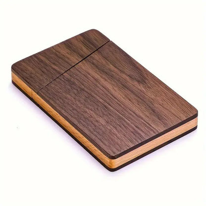 Portable Wood Business Card Holder Slim Card Case Wooden Business Card Desk Accessories
