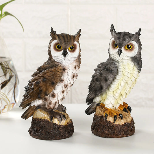 Resin Owl Statue Fake Owl Outdoor Sculpture Garden Decor Bird Garden Sculpture Home Decor Owl Ornament for Living Room Office