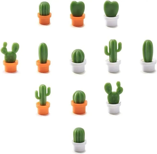 Decorative Refrigerator Magnets, Perfect Fridge Magnets for House Office Personal Use (12Pcs Cactus)