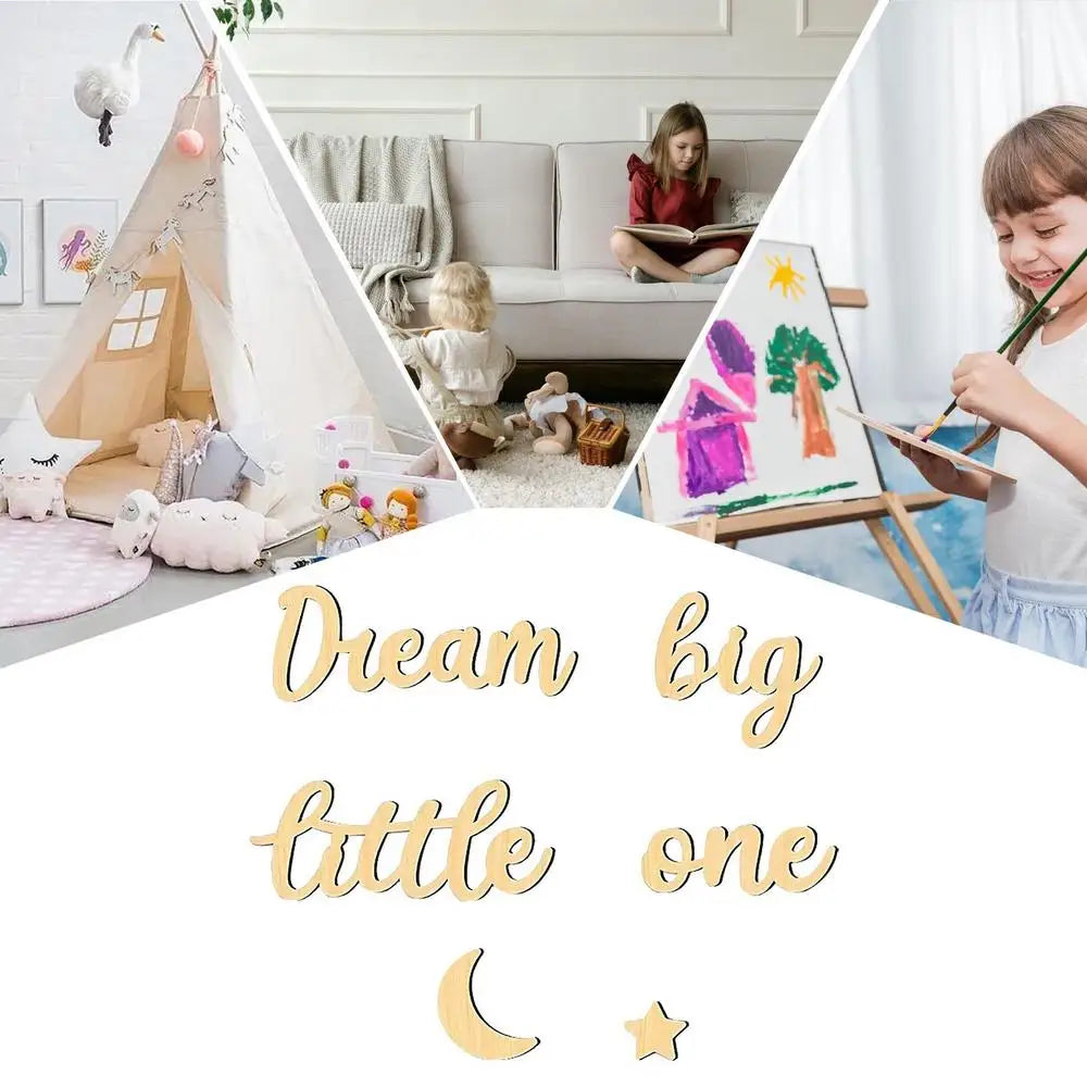 Wall Wooden Letter Modern Big Dream Wall Sign For Children's Room Baby Room Decoration Adorable Gallery Art For Birthday