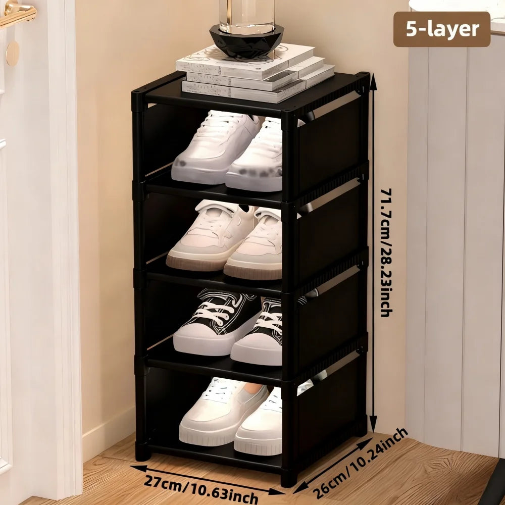 1 Piece Dustproof Single-Row Multi-Layer Shoe Rack, Shoe Storage Organizer, Entryway Furniture Shoe Cabinet, Easy to Assemble and Space-Saving, Suitable for Entryway, Closet, Living Room, Bedroom