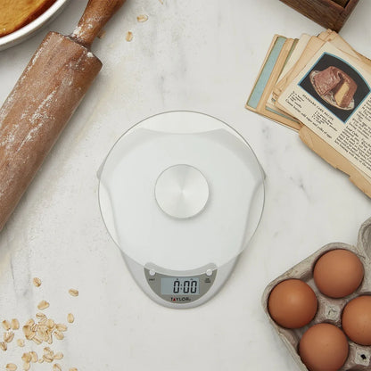 Digital Glass Kitchen Scale 6.6lb Capacity LCD Display Easy Tare Portion Control Compact Design Battery Included Stain Resistant
