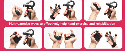 Adjustable Hand Gripper Kit (5-in-1) - Forearm & Finger Exercise, Stress Relief Ball, Portable Home Gym for Athletes