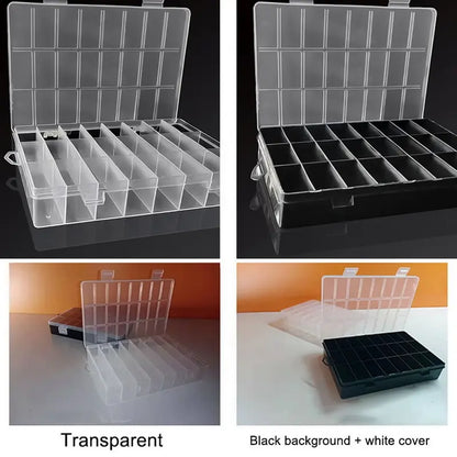 24 Grids Plastic Storage Box Jewelry Organizer Bead Craft Case Screw Container