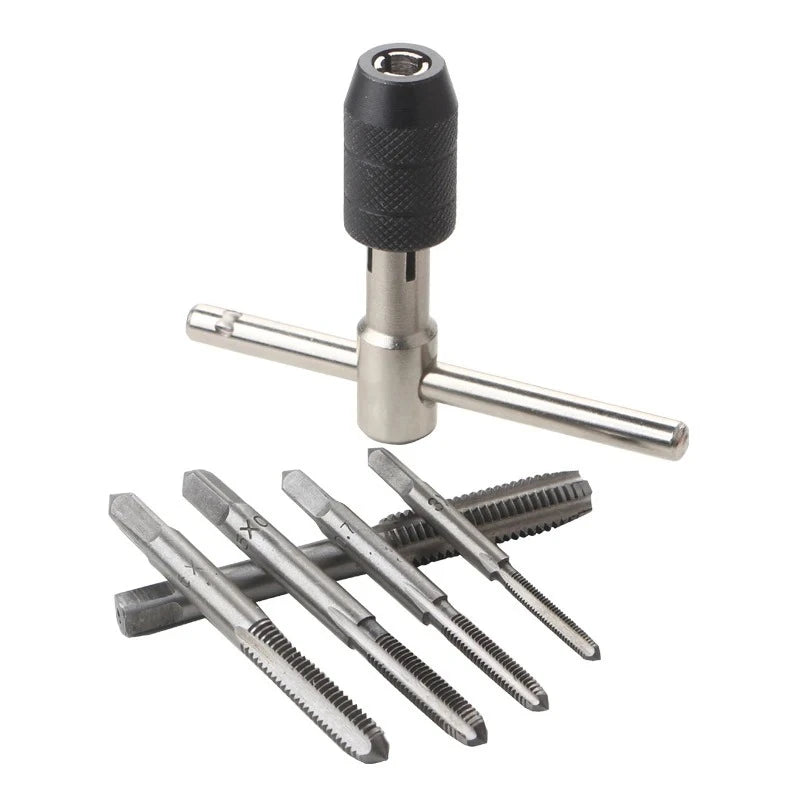 6pc T-Handle Tap Wrench Set M3-M8 Thread Tapping Tool Kit