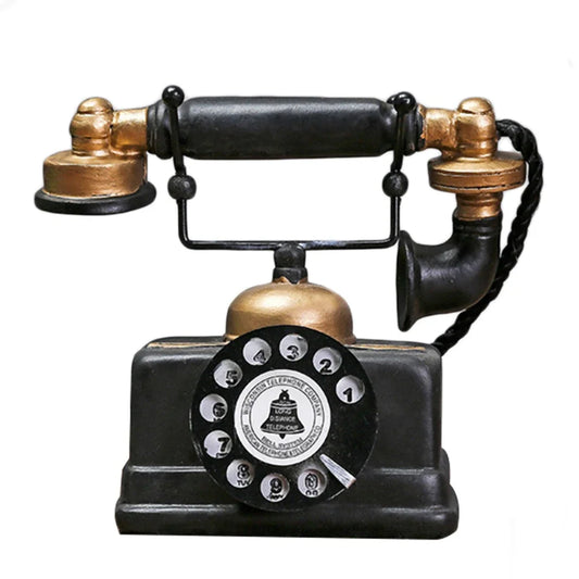 Vintage Telephone Model Antique Desktop Ornament Craft Bar Home Decoration Gift Exquisite Workmanship Simple Atmosphere