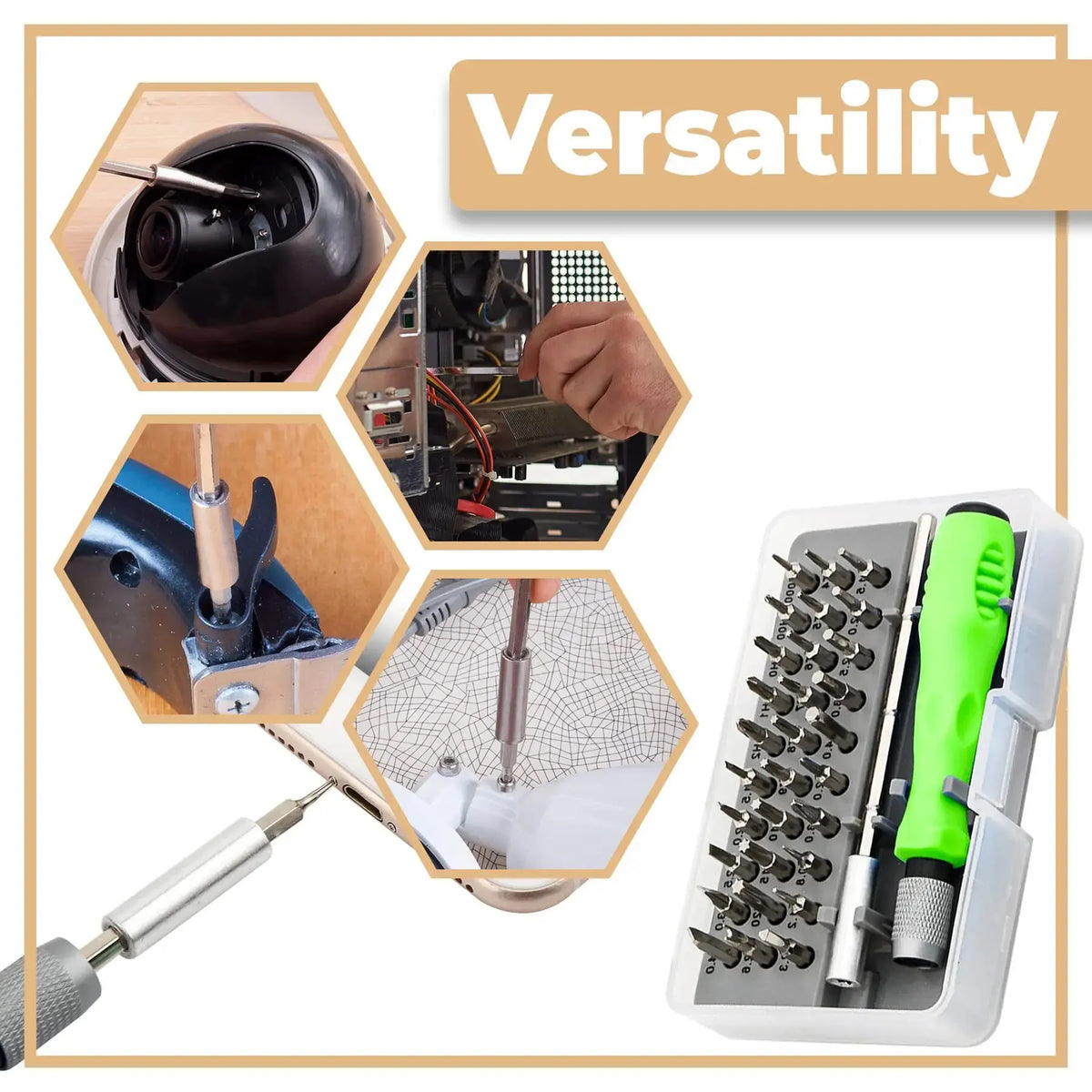 32-in-1 Precision Screwdriver Tool Set Magnetic Phillips Bits Multifunctional