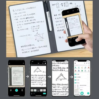 A5 Reusable Whiteboard Notebook Set with Whiteboard Pen Erasing Cloth use as Memo Pad, Weekly Planner, Portable Stylish Office