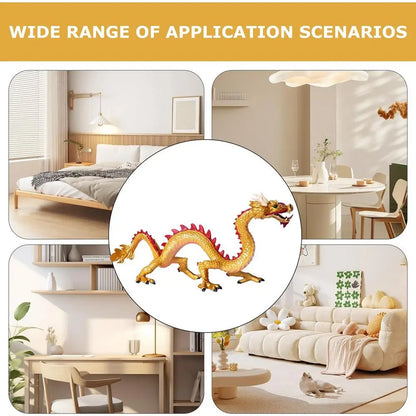 Feng Shui Dragon Statue Lucky Chinese Dragon Decor Realistic Table Decor Dragon Year Sculpture Figurines For Living Room Shelf