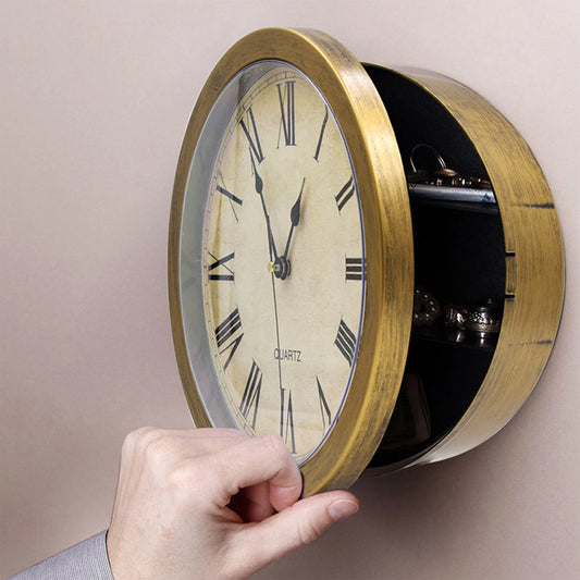 Safe Hidden Money Wall Clock Creative Jewelry Clock box for Living Room Storage with Secret Compartment Modern Home Decor