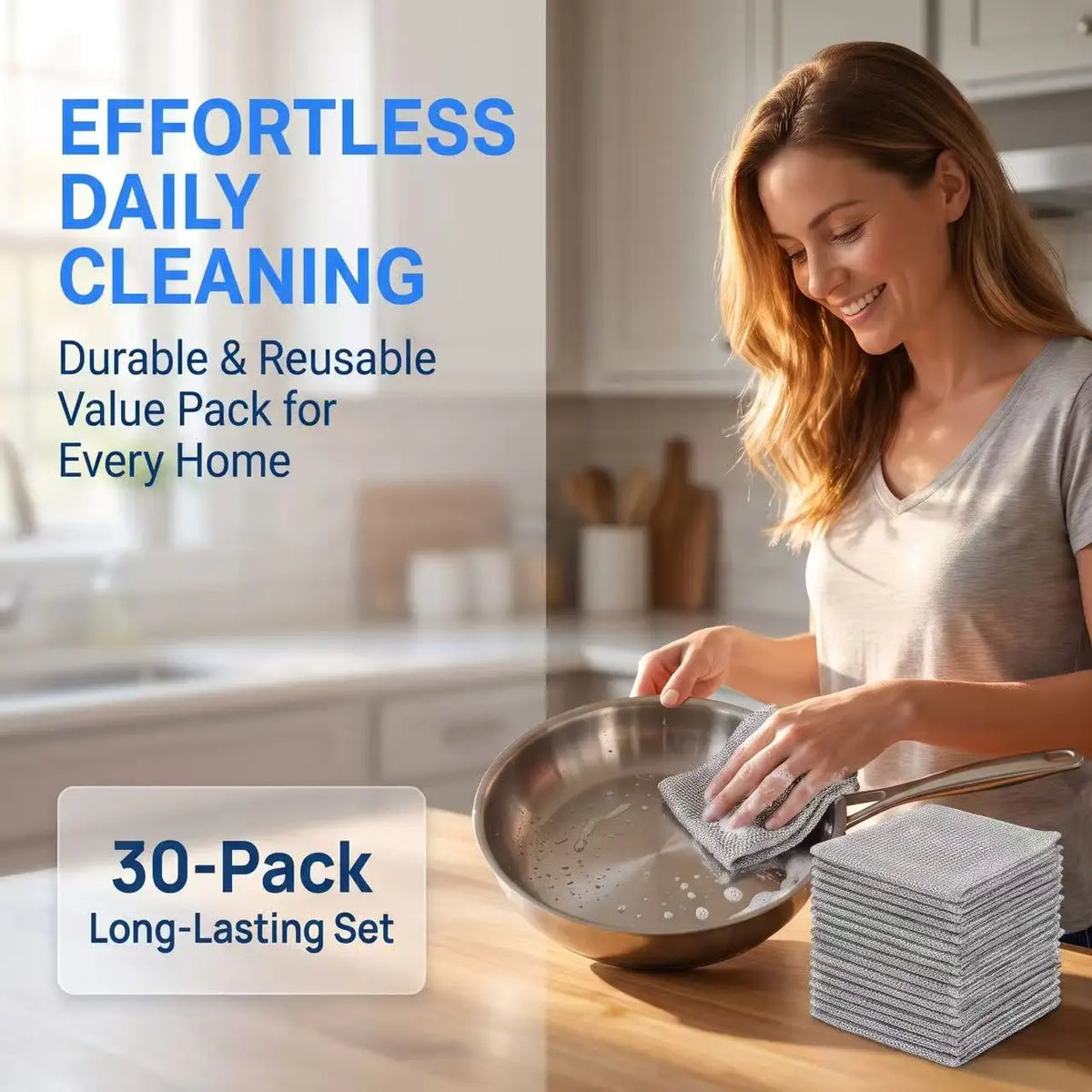 Multi-Pack Heavy‑duty mesh cleaning cloths for dishes pans sinks and stovetops