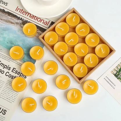 6/12Pack Beeswax Honey Candles for Ritual Tealight Candles Church Prayer Religous Prayer Candles Wholesale Decor Party Birthday