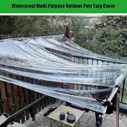 1 Thickeneded Transparent Waterproof Tarp with a Sealing Ring - for Camping Sunshade, Courtyard Wind Protection, and Doghouse Rain