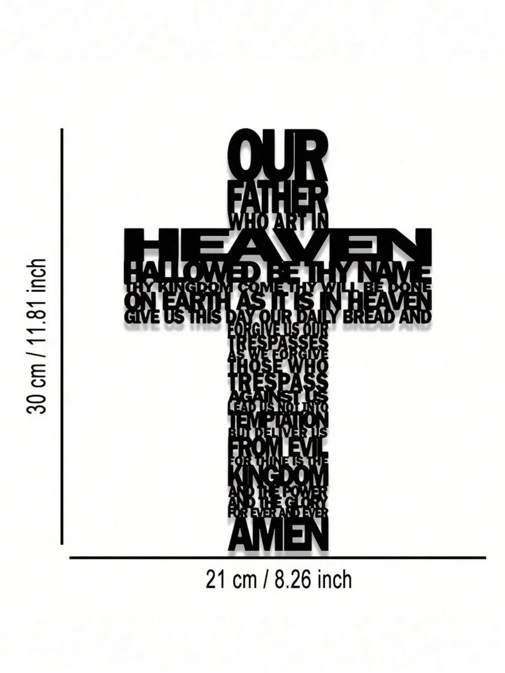 1PC Inspirational Metal Cross Wall Art Home Decor