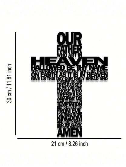 1PC Inspirational Metal Cross Wall Art Home Decor