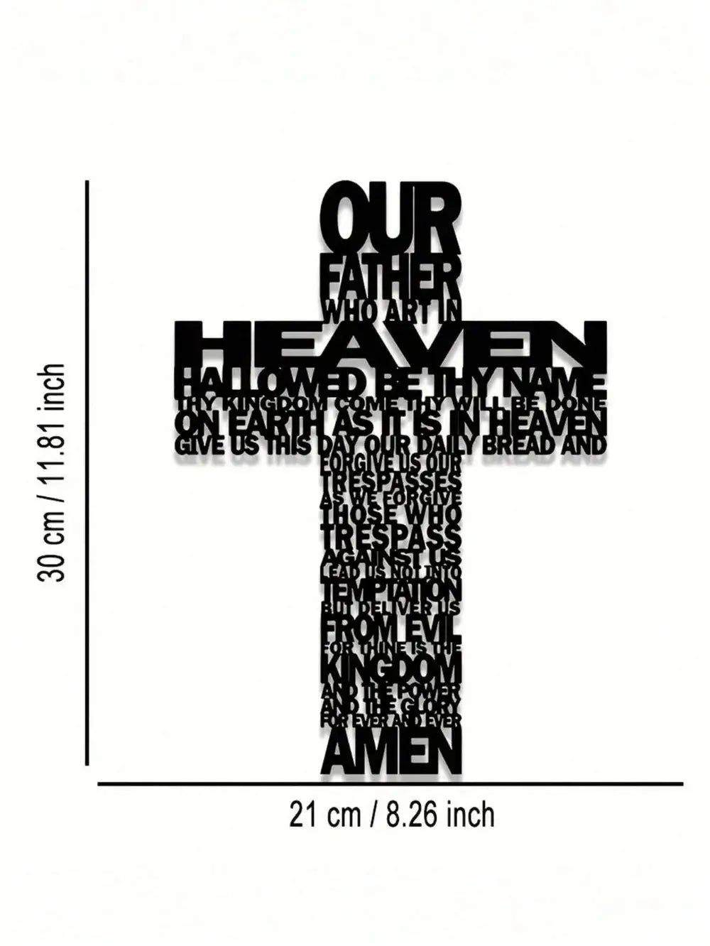 1PC Inspirational Metal Cross Wall Art Home Decor