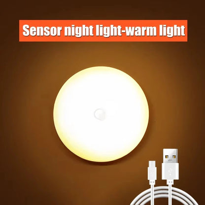 LED Induction Night Light, Wireless USB Charging Wall Light Bedroom Corridor Cabinet Bathroom Night Light