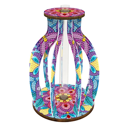 Wood Flower Diamond Painting Tabletop Ornaments Kit Desktop Diamond Art Kits Rhinestones Desktop Ornaments for Home Office Decor