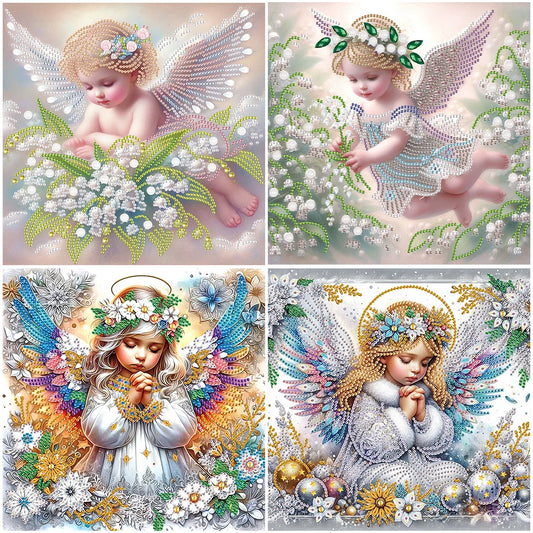 5D DIY Partial Special Shaped Drill Diamond Painting Kit Angel Child Decoration
