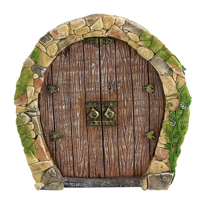 Miniature Fairy Door Wooden Elf Door Ornament Creative Dollhouse Fairy Door for Trees Garden Decor