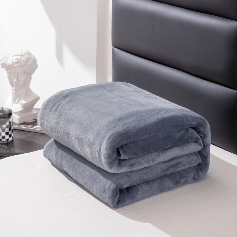 1PC Flannel Blanket, Soft Warm Fleece Throw, Thick Lightweight Cozy Bed Cover