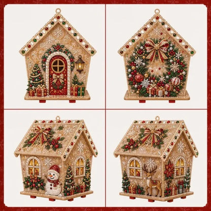 DIY 3D Christmas Painting Gingerbread Wooden House Holiday Craft Kit
